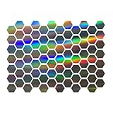 ZORVYN Set di Adesivi Riflettenti – Sticker Esagonali per Bici, Casco, Monopattino, Moto & Passeggino, Impermeabili & Autoadesivi (Riflesso Multicolore)