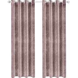 Cortinas Rosa Pastel Ystyle Cortinas Salon Terciopelo 2 Piezas, 140×245 cm, Cortina Opacas Pesante con Ojales, Cortinas Termicas Aislantes Frio Y Calor, Cortina Modernas Dormitorio Habitacion Ventana, Rosa