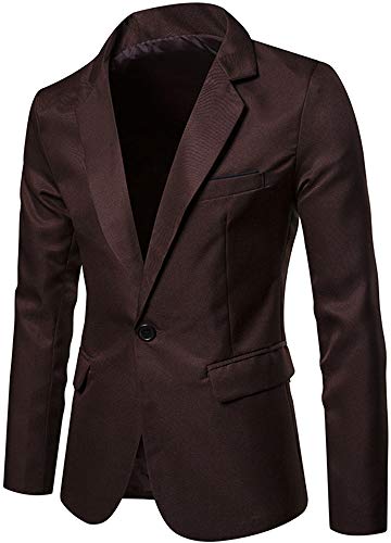 HENGAO Men's Casual One Button Blazer Jacket