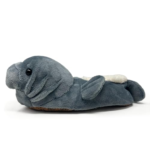 ooohyeah Women’s Funny Fuzzy Animal Slippers, Cute Cozy Non-Slip House Slippers for Women, Manatee Splash4