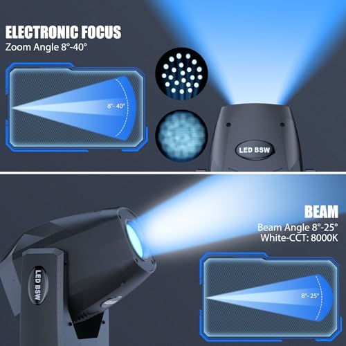 Image of 2-Pack 250W 3-in-1 Beam /Spot /Wash with Zoom Function Stage Lighting 17GOBO 10 Color Rotating Prisms Strobe Frost Effect Controlled by DMX 18CH