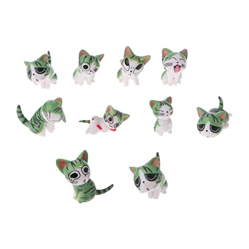 Kofun Miniature Cat Ornament, Miniature Cats Garden Ornament Figurine Fairy Dollhouse Micro Landscape Decor 1 Piece Colors Randomly