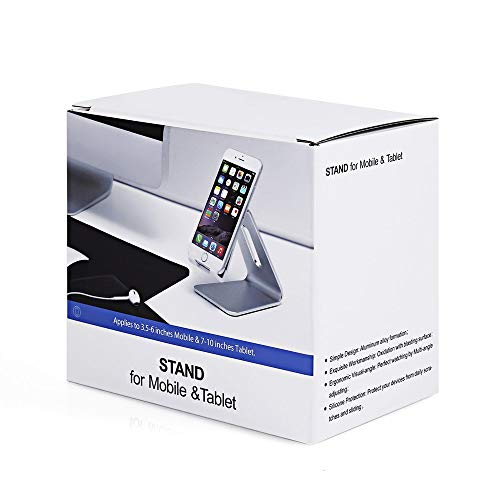 Suporte de telefone inteligente portátil de alumínio sólido para mesa Unitedheart prata para mesa de