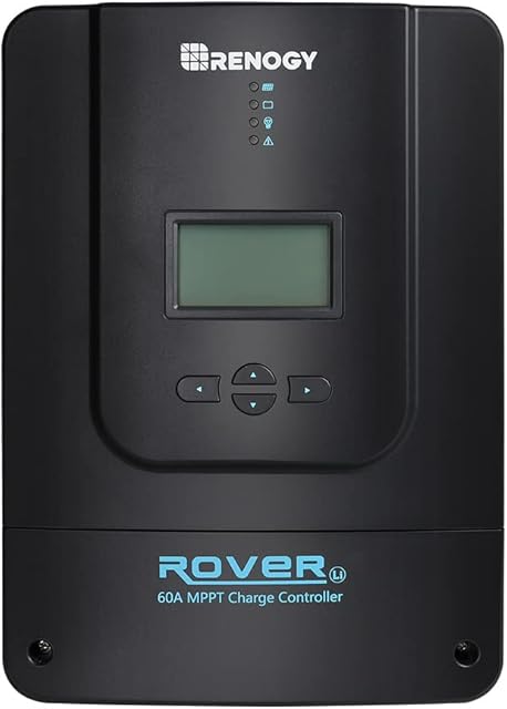Renogy 60A MPPT Charge Controller, 48V/ 36V/ 24V/ 12V DC Input MPPT Solar Charge Controller with LCD Display for for AGM, Gel and Lithium Batteries and Off-grid Applications