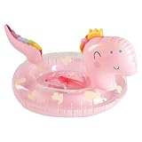 子ども用浮き輪 ピンク 足入れAタイプ PVC製 恐竜型 ハンドル付き AP-UJ0941-A-PI