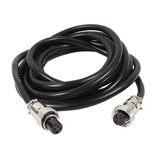 Image of uxcell GX12 4 Pins Double Female Head Aviation Socket Connector Electrical Cable 2m