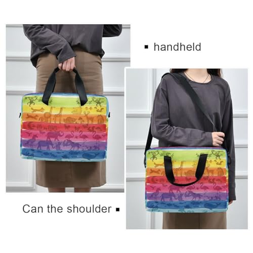 Maletín para portátil unisex con diseño a rayas coloridas miniatura 2