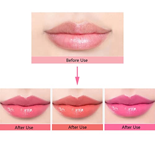 Bingbrush 3 Pcs Color Changing Change Lipstick Lip Balm,Korean Magic Lipstick Color Change Changing Lip Tint Tinted Stain Gloss Balm Long Lasting Waterproof Moisturizer Glossly Lipstick Set For Women #TOP6