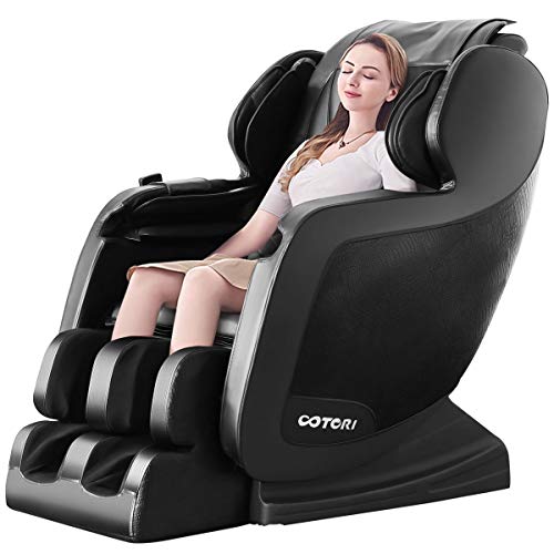 OOTORI Massage Chair, Zero Gravity Vibration Airbag Massage Chairs Full Body Shiatsu Massage Chair Recliner with Heating &Foot Roller,3 Strength Adjustment Airbag,Brown