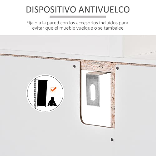 HOMCOM Auxiliary Sideboard for Microwave Kitchen Buffet Cupboard with 2 Door Cabinets 1 Drawer and Storage Shelves 90x40x120cm White