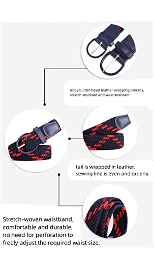 Mens Women Belts Stretch Braided Web Belt Elastic for Casual Pants Jeans Dresses Perfect Belt Width 1.37"3