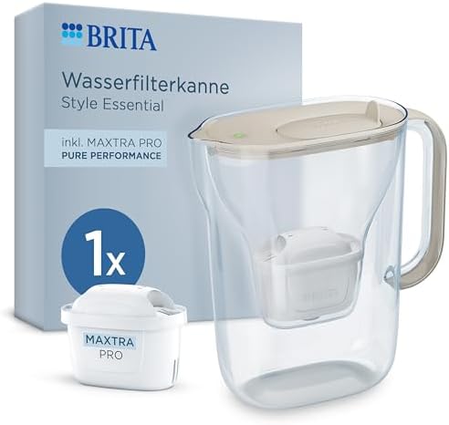 BRITA Style Essential Sand Water Filter Pitcher (2.4L) Includes 1...
