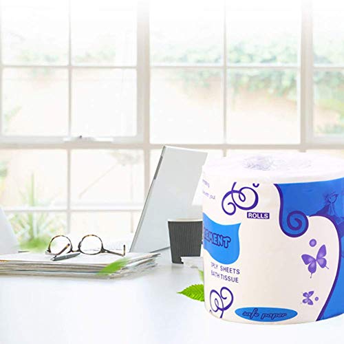 Hometti 12 Rolls Toilet Paper 3 Layers Soft and Comfortable Toilet Tissue Cotton Roll Paper Skin-Friendly Household Towel Tissue for Home Kitchen Cafe Shop Restaurant - Thumbnail 4