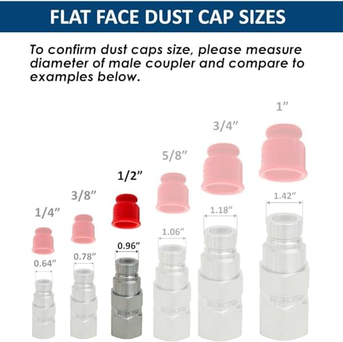 Image of 1 /2 body Hydraulic Quick Coupler Rubber Caps Plug Set - For Flat Face Skid Steer Coupling - Fits Bobcat Standard Size Coupler set (4)