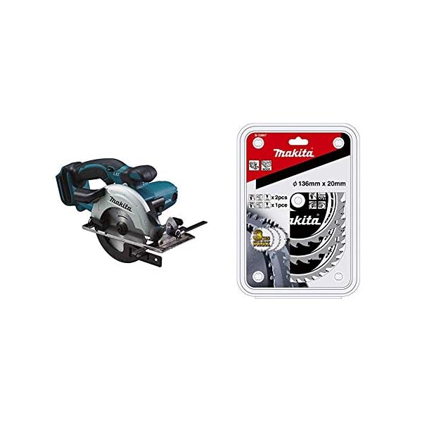 Makita Li-Ion (Wireless 136 mm Kreissäge, nur Gehäuse, 18 V) DSS501Z + Makita B-33897 Specialized Sägeblatt - Set, 3…