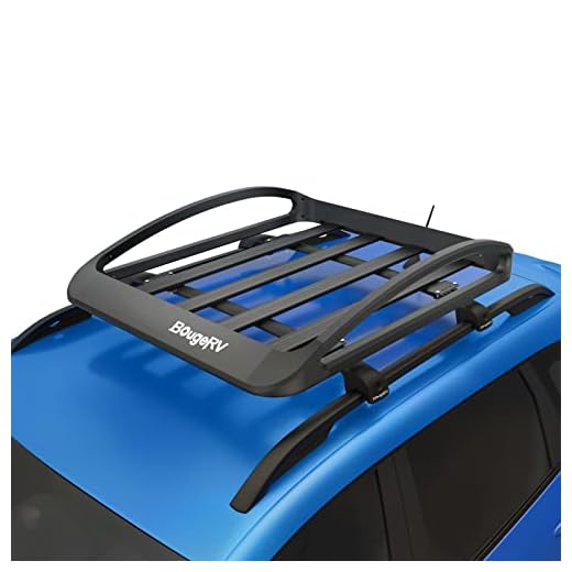 BougeRV Anti-Rust Aluminum Roof Basket 47''x40''x8'' Lightweight Universal Rooftop Cargo Carrier Roof Rack Cargo Basket with Wind Fairing, Roof Rack for SUV Pick Up Truck,150LBS Load Capacity, Black