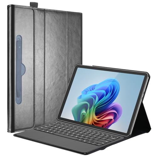ProCase Premium PU Leather Folio Stand Case for Surface Pro 12", Black - image 1