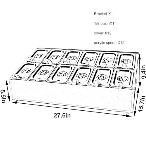 Contenedor dispensador de salsa de condimentos con tarros y tapas, organizador de condimentos para coberturas, estante de almacenamiento de encimera y soporte para estantes para artículos esenciales