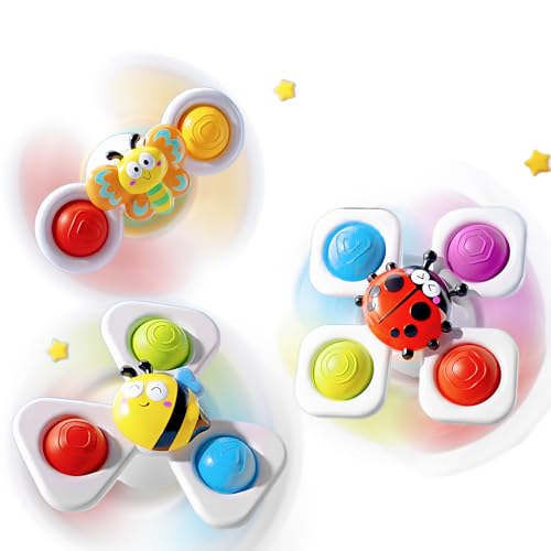 Echehi 3 Piezas Spinner Bebe, Juguetes Bañera Bebe, Juguetes Sensoriales para Bebe Pequeños. Insectos