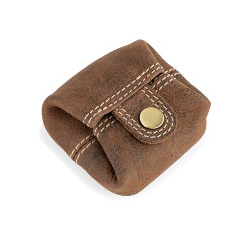 Berliner Bags Lena M Mini Porte-Monnaie en Cuir pour Pièces, Petite Bourse Pratique pour Femme et Homme, Idéal au Quotidien – Marron