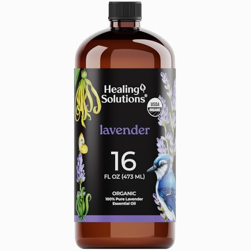 Healing Solutions Organic Lavender Essential Oil Bulk, 16oz - Lavender