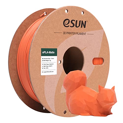 Image of eSUN Matte PLA Filament 1.75mm, Matte 3D Printer PLA Filament, 1KG Spool 3D Printing Filament for 3D Printers, Tangerine