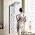 FUZ Shower Panel Tower System, Stainless Steel 6 IN 1 Shower Panel System with LED Fancy Rain Shower Head and Handheld, Adujstable Rainfall Massage Body Jets and Tub Spout, Brushed Nickel Shower Tower