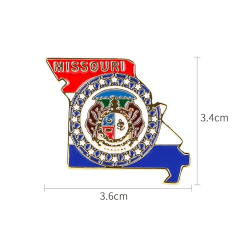 Image of State Shaped Map Lapel Metal Pin Enamel Brooch Keepsake Beautifully Designed for Backpack Hat