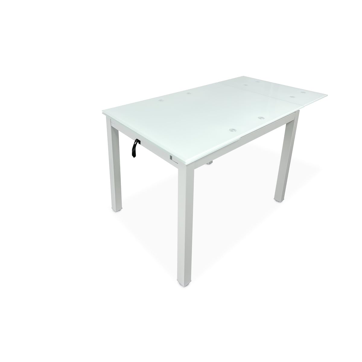 Somnia Descanso - Mesa Extensible de Cristal de Cocina o Comedor Acabada en Blanco Modelo Närke, Práctica y Funcional. Medidas: 100-170 cm (Largo) x 70 cm (Ancho) x 75 cm (Alto)