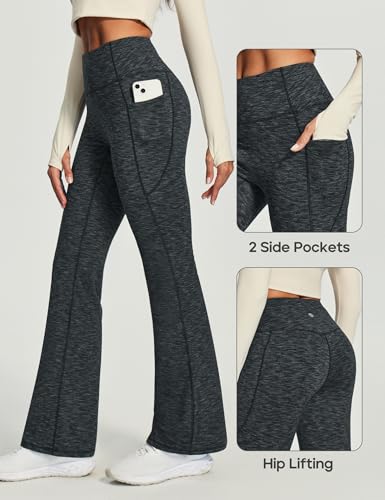 Heathyoga Fleece Lined Pants Women Yoga Pants with Pockets for Women Thermal Pants High Waist Flare Leggings for Winter4