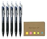 Uni-ball Jetstream Retractable Ballpoint Pen, Bold Point 1.0mm, Blue Ink, 5-Pack, Sticky Notes Value Set