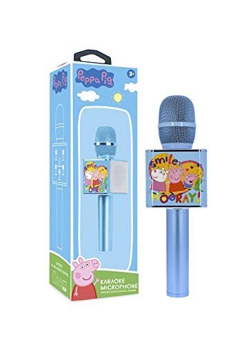 Microphone Karaoké Sans Fil Peppa Pig OTL PopSing Rose Avec Haut-Parleur LED
