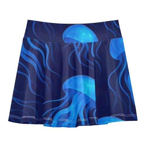 Joisal Athletic Shorts Girls Skorts Kids Tennis Skirts Blue Pink Little Girl Blue Jellyfish Deep Blue 3t