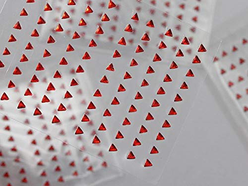 Allstarco 3mm (1/8") Red Triangle Self-Adhesive Rhinestones, 500 PCS