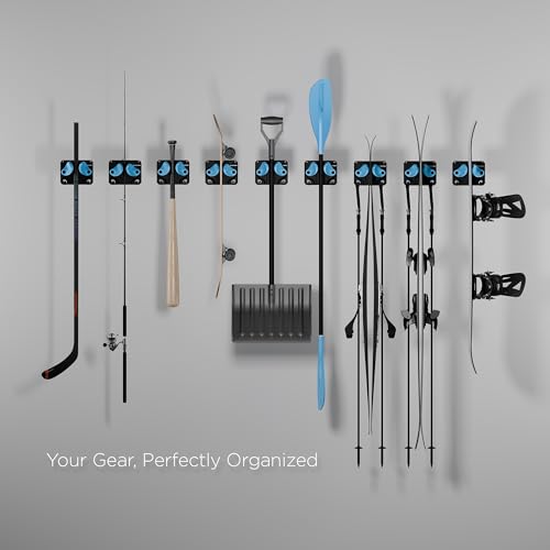 Gravity Grabber Ultimate Ski & Snowboard Wall Storage Rack - Fits any Ski or Snowboard - Save Your Rocker, Tips and Tails - Damage-free - 1x - Cyan