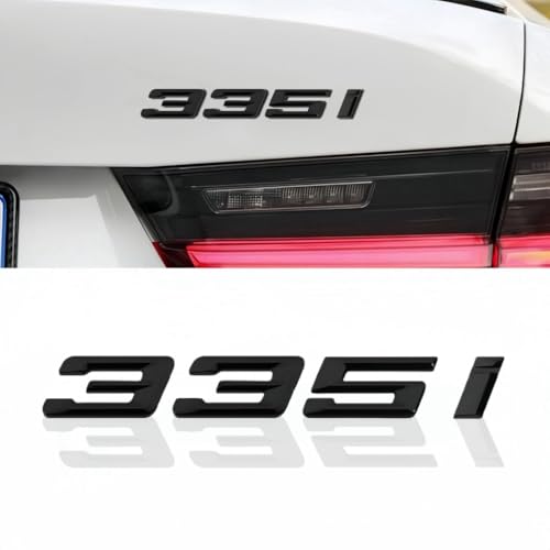 Car Emblem Compatible with 335i Gloss Black Trunk lid Rear Emblem Badge Excellent ABS Material