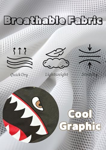 Men's Quick Dry Athletic Print Shorts Gym Mesh Stretch Activewear Elastic Waist Basketball Graphic Streetwear with Pockets4