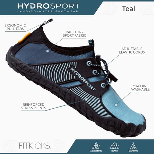 FITKICKS HydroSport Land-to-Water Footwear, Unisex Barefoot Shoes, Ideal for Beach, Yoga, Surf, Camping Accessories, Versatile Barefoot Shoes for Men and Women2