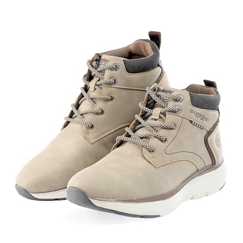 LEOSS ORIGINAL Zapatillas deportivas para hombre de caña alta, ligeras, para caminar, zapatillas altas para hombre, Gris Taupe, 42 EU
