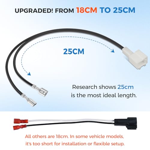 4 Pcs Professional 72-7303 Speaker Harness,Thicker Longer Speaker Wire Harness Connector Adapter Plug,Car Door Audio Cable for Hyundai Accent Tucson Azera Kia Forte Optima Soul Sportage - Image 2