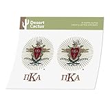 Desert Cactus Pi Kappa Alpha Letter 2-Pack Decal Greek for Window Laptop Computer Car Pike (Crest Sticker)