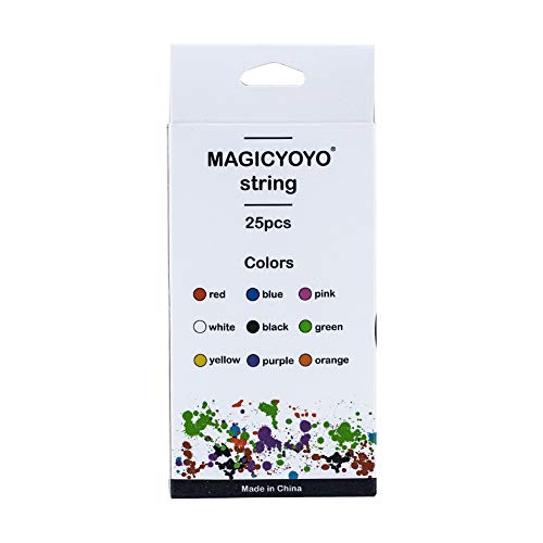 Yoyo Strings Pack Of 25 - Professional Yoyos String Replacement, Polyester Yoyo String For Responsive Or Unresponsive Yoyo, Rainbow Colors - Blue, Green, Yellow, Orange, Purple #TOP6