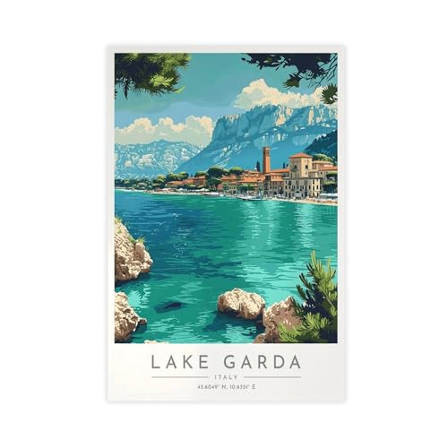 Poster lac de Garde Italie pour habiller un mur vide avec élégance