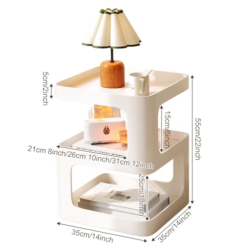 Table d'appoint en plastique compacte avec étagère de rangement salon - 3