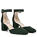 Life Stride Womens Admire Block Heel Ankle Strap Pump Tartan Green 11 W