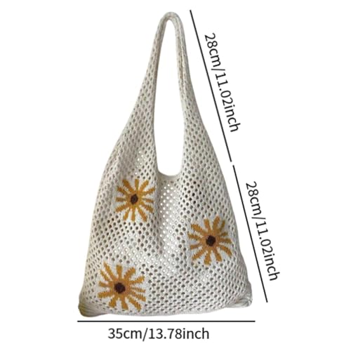 Knitted Underarm Tote Bag Chic for Women Lady for Shopping Seaside Indoor Dating3