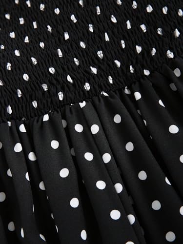 Image of Aahwan Polka Dots Halter Long Dress Backless A Line Flared Vintage Party Club Dresses for Women's & Girl's