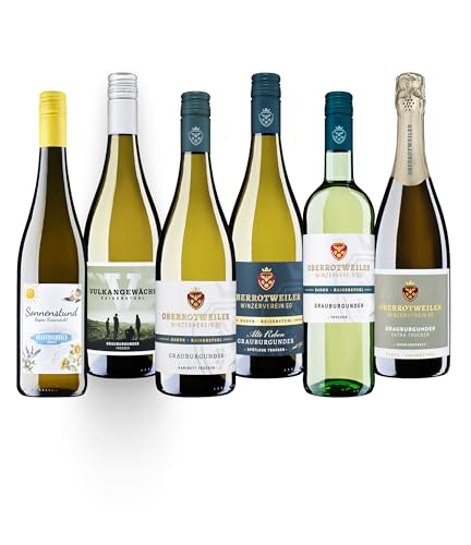 Oberrotweiler Only Grauburgunder Wein-Paket - Probierpaket Grauburgunder trocken vom Kaiserstuhl perfekt als Wein Geschenk für Weisswein liebhaber & besondere Anlässe (6 x 0 75 l)