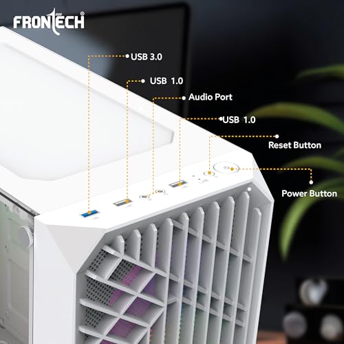 Image of FRONTECH WAR Machine FT-4350 Gaming Computer Cabinet with 4x120mm LED Fans & Acrylic Side Panel (FT-4350)