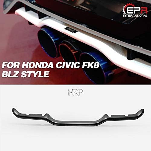 For Civic FK8 Fiber Glass BLZ Style Rear Garnish Bumper Diffuser Lip